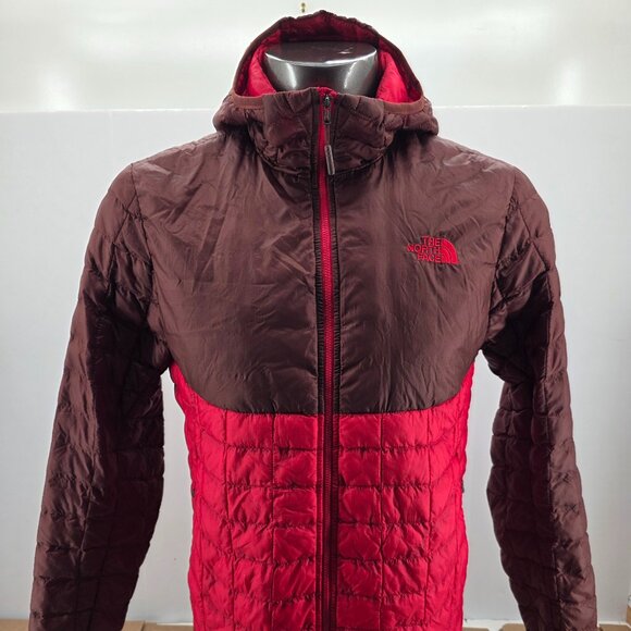North Face Jacket Mens Medium Two Tone  ThermoBall Eco Hooded Insulated Puffer - Picture 1 of 16